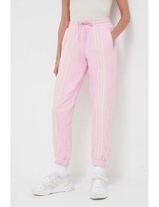 adidas Originals spodnie dresowe bawełniane kolor różowy z aplikacją