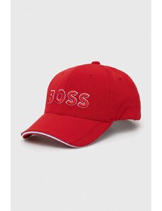 Boss Green czapka z daszkiem kolor czerwony z aplikacją 50496291