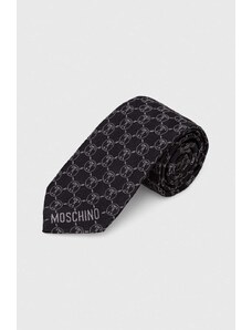Moschino krawat jedwabny kolor czarny M5725 55061