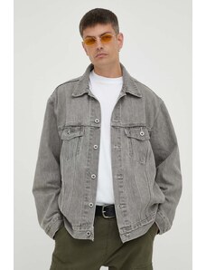 Levi's kurtka jeansowa męska kolor szary przejściowa oversize