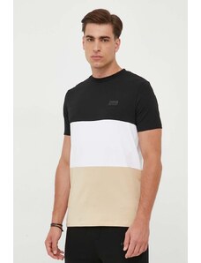 Karl Lagerfeld t-shirt męski kolor beżowy wzorzysty