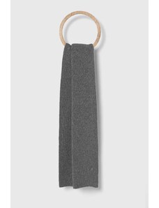 Calvin Klein szalik z domieszką wełny kolor szary gładki