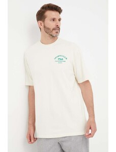 Fila t-shirt bawełniany kolor beżowy gładki