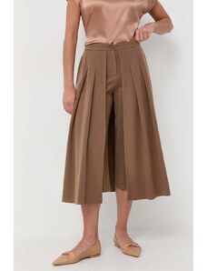 Silvian Heach spodnie kolor brązowy szerokie high waist