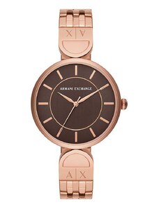 Armani Exchange zegarek damski kolor różowy