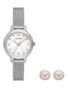 Emporio Armani zegarek damski kolor srebrny