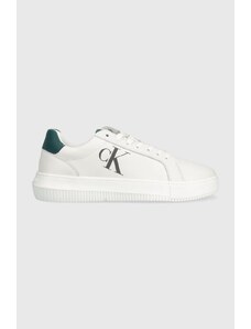 Calvin Klein Jeans sneakersy skórzane CHUNKY CUPSOLE LACEUP LTH MIX kolor biały YM0YM00775