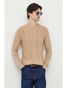 Guess sweter męski kolor beżowy