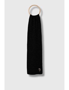 Karl Lagerfeld szalik wełniany kolor czarny wzorzysty