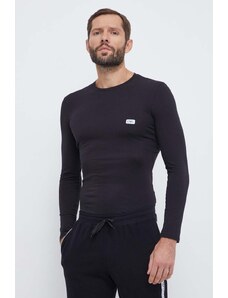 Emporio Armani Underwear longsleeve lounge kolor czarny z aplikacją