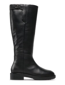 Calvin Klein Oficerki Rubber Sole Knee Boot W Hw HW0HW01255 Czarny