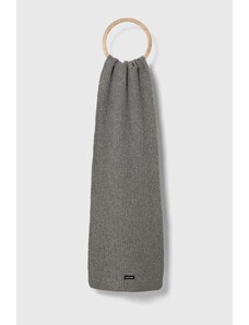 Calvin Klein szalik wełniany kolor szary melanżowy