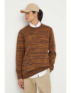 Levi's sweter wełniany męski kolor brązowy
