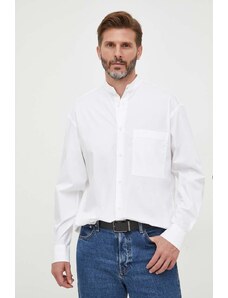 Calvin Klein koszula męska kolor biały relaxed ze stójką