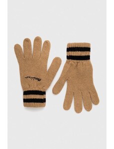 Moschino rękawiczki wełniane kolor beżowy