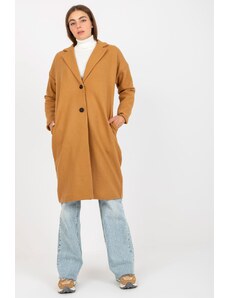 ModaMia Camelowy jednorzędowy płaszcz oversize OCH BELLA