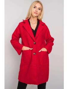 ModaMia Czerwony płaszcz z kieszeniami Polli OCH BELLA
