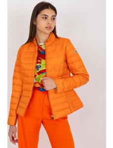 ModaMia Pomarańczowa kurtka pikowana bez kaptura