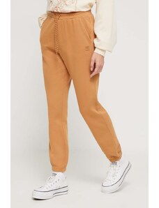 Billabong spodnie dresowe kolor brązowy gładkie