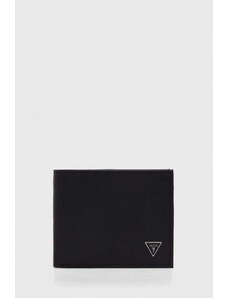 Guess portfel skórzany męski kolor czarny SMCSLE LEA20