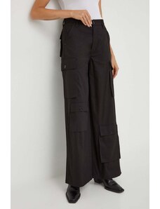 G-Star Raw spodnie bawełniane kolor czarny proste high waist