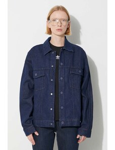 adidas Originals kurtka jeansowa Denim Jacket damska kolor granatowy przejściowa oversize IN0265