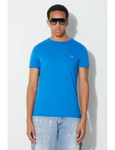 Lacoste t-shirt bawełniany kolor niebieski gładki TH6709-001.