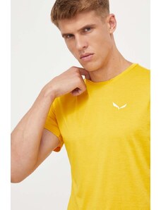 Salewa t-shirt sportowy Puez Melange Dry kolor żółty melanżowy 00-0000026537