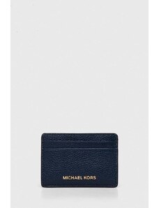 MICHAEL Michael Kors etui na karty skórzane damski kolor granatowy