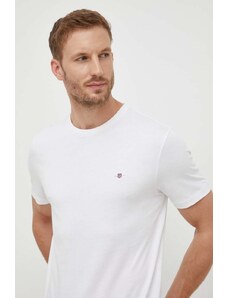 Gant t-shirt bawełniany kolor biały gładki