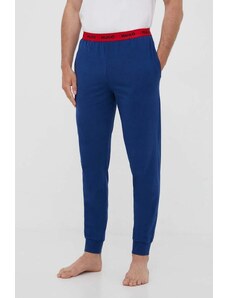 HUGO spodnie piżamowe męskie kolor granatowy gładka 50493128