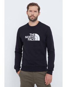 The North Face bluza bawełniana Drew Peak Crew NF0A4SVRKY41 męska kolor czarny z aplikacją