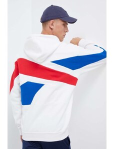 Reebok Classic bluza męska kolor biały z kapturem wzorzysta