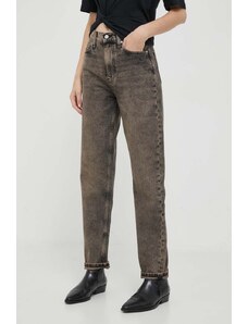 Calvin Klein Jeans jeansy damskie kolor brązowy
