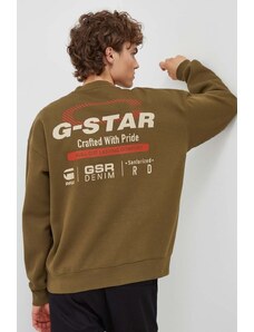 G-Star Raw bluza męska kolor zielony gładka