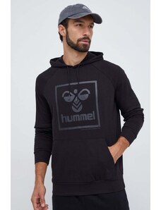 Hummel bluza męska kolor czarny z kapturem z nadrukiem