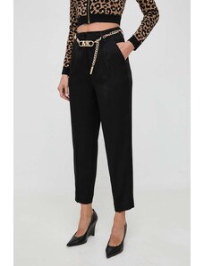 MICHAEL Michael Kors spodnie damskie kolor czarny fason cygaretki high waist