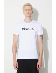 Alpha Industries t-shirt bawełniany 2-pack Alpha Label T 2 Pack męski kolor biały z nadrukiem 118534.95