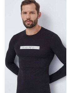 Emporio Armani Underwear longsleeve lounge kolor czarny z nadrukiem