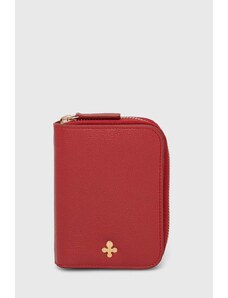 Lilou portfel skórzany damski kolor czerwony PORT/REDCAL/PO