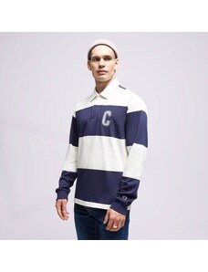 Champion T-Shirt Striped Polo Męskie Odzież Koszulki 219181BS561 Granatowy