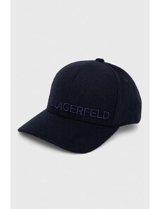 Karl Lagerfeld czapka z daszkiem kolor granatowy z aplikacją