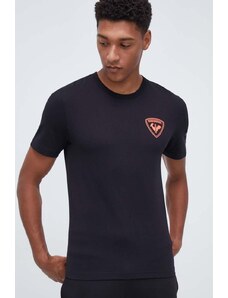 Rossignol t-shirt bawełniany HERO męski kolor czarny z nadrukiem RLMMY04