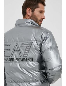 EA7 Emporio Armani kurtka męska kolor srebrny zimowa