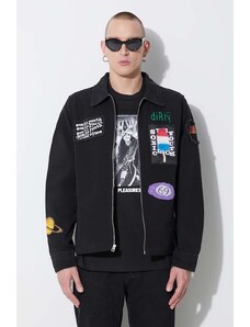 PLEASURES kurtka jeansowa Sonic Youth Work Jacket męska kolor czarny przejściowa P23SY009