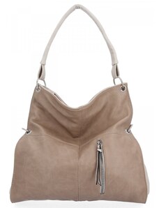 Uniwersalna Torebka damska Shopper Bag XL firmy Hernan HB0170 Ciemno Beżowa