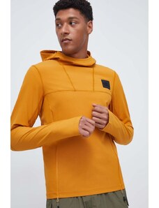 The North Face bluza męska kolor żółty z kapturem gładka