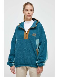 Marmot bluza sportowa Super Aros kolor turkusowy z kapturem wzorzysta