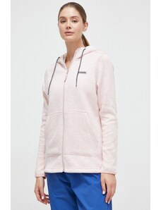 Columbia bluza sportowa Sweater Weather kolor różowy z kapturem melanżowa