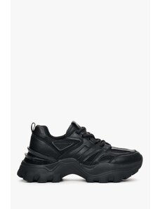 Czarne sneakersy damskie na platformie ES 8 ER00112608
